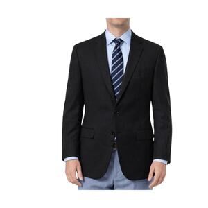 John Varvatos Delancy SB Blazer 40R Black Wool Single Needle Viscose Lined Sport